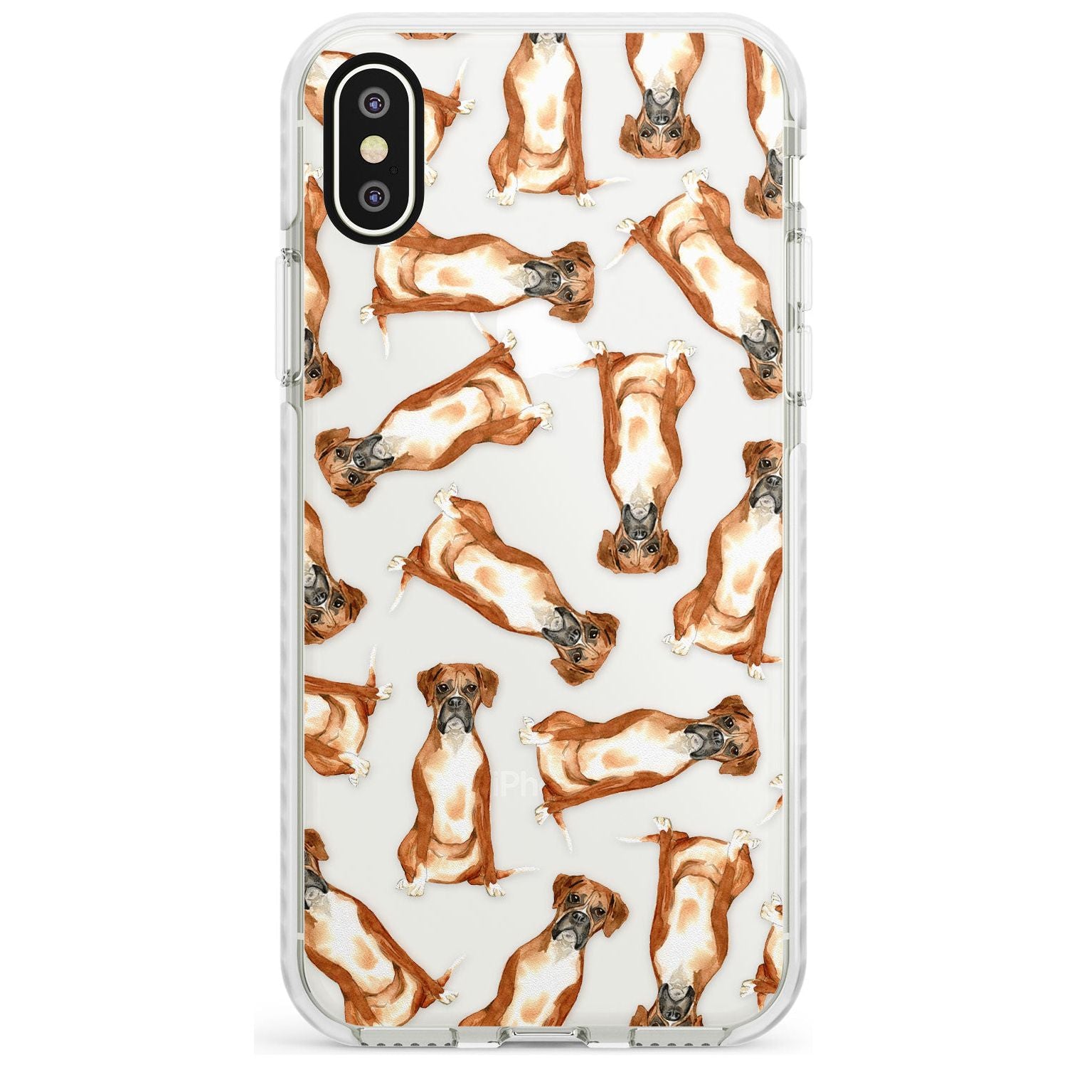 Boxer Watercolour Dog Pattern Impact Phone Case for iPhone X XS Max XR