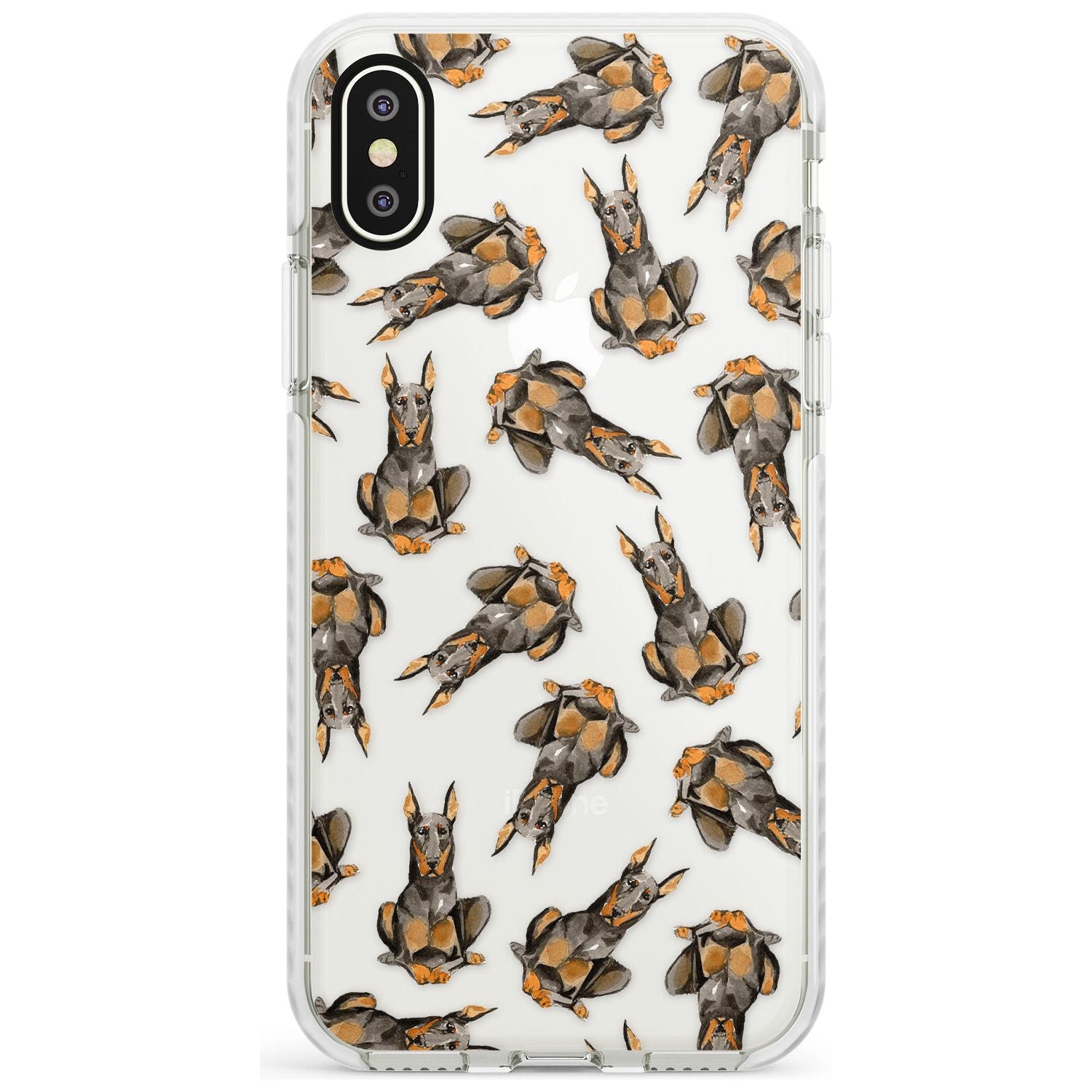 Doberman (Cropped) Watercolour Dog Pattern Impact Phone Case for iPhone X XS Max XR