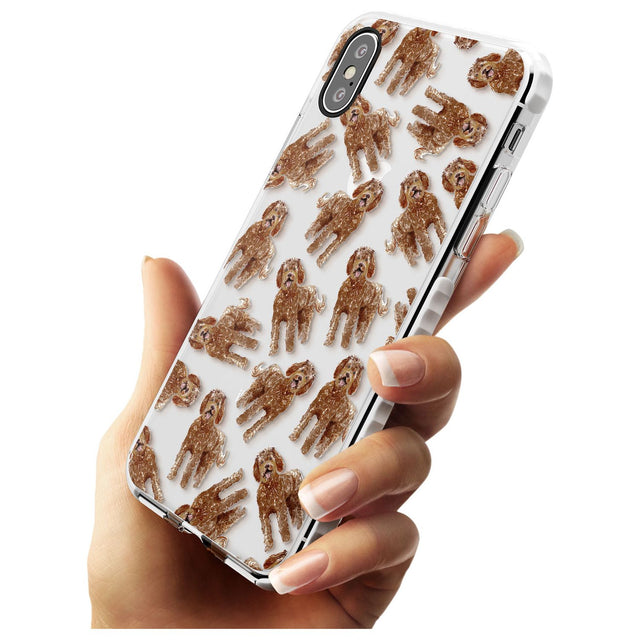 Labradoodle (Brown) Watercolour Dog Pattern Impact Phone Case for iPhone X XS Max XR