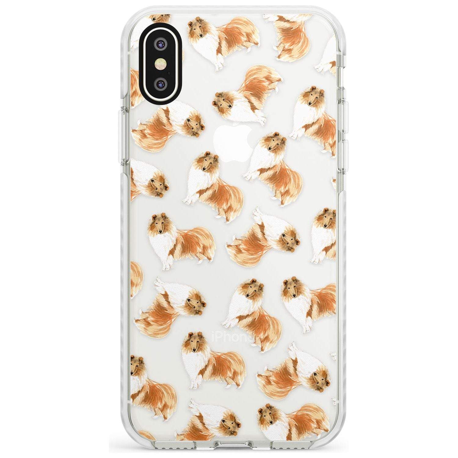 Rough Collie Watercolour Dog Pattern Impact Phone Case for iPhone X XS Max XR