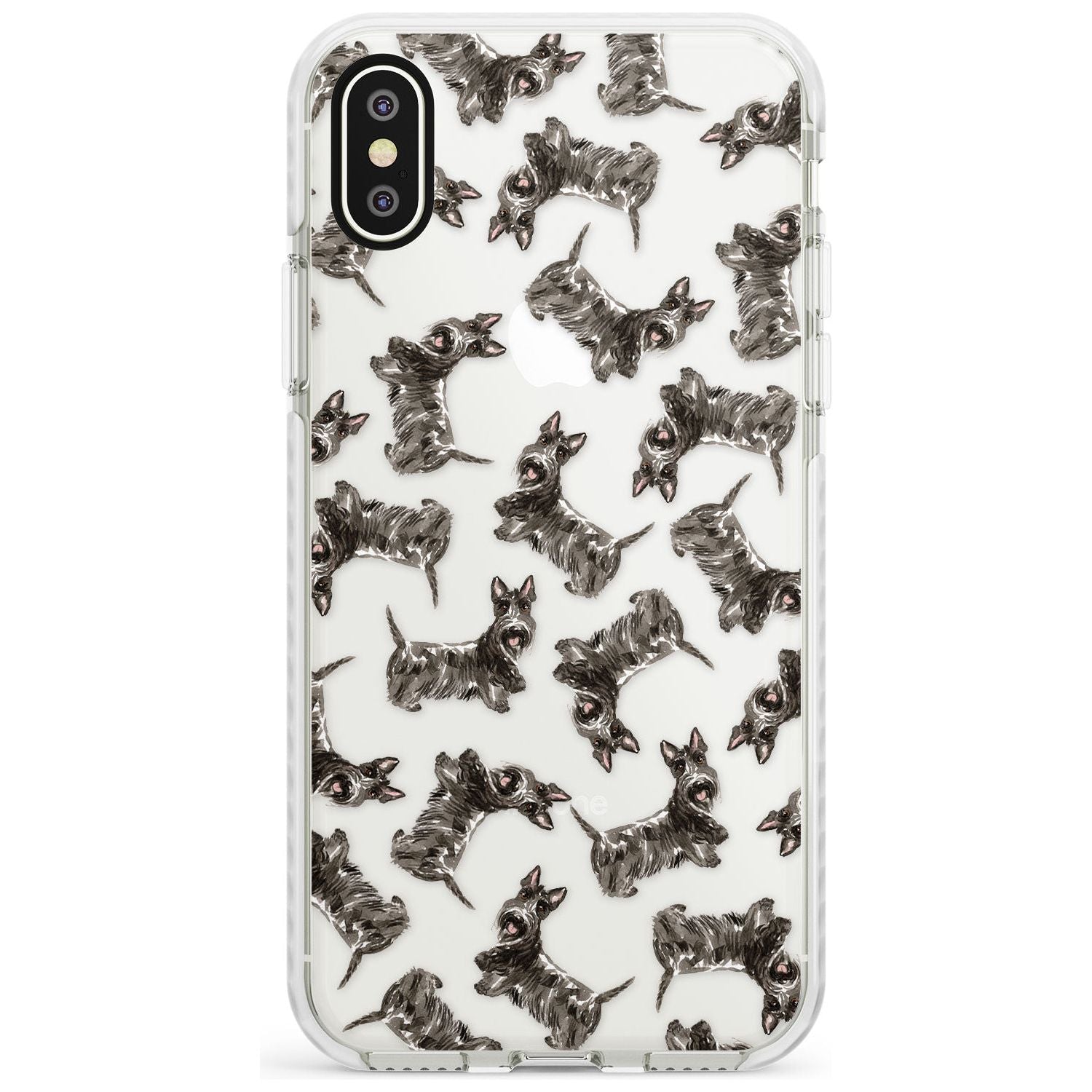 Scottish Terrier Watercolour Dog Pattern Impact Phone Case for iPhone X XS Max XR