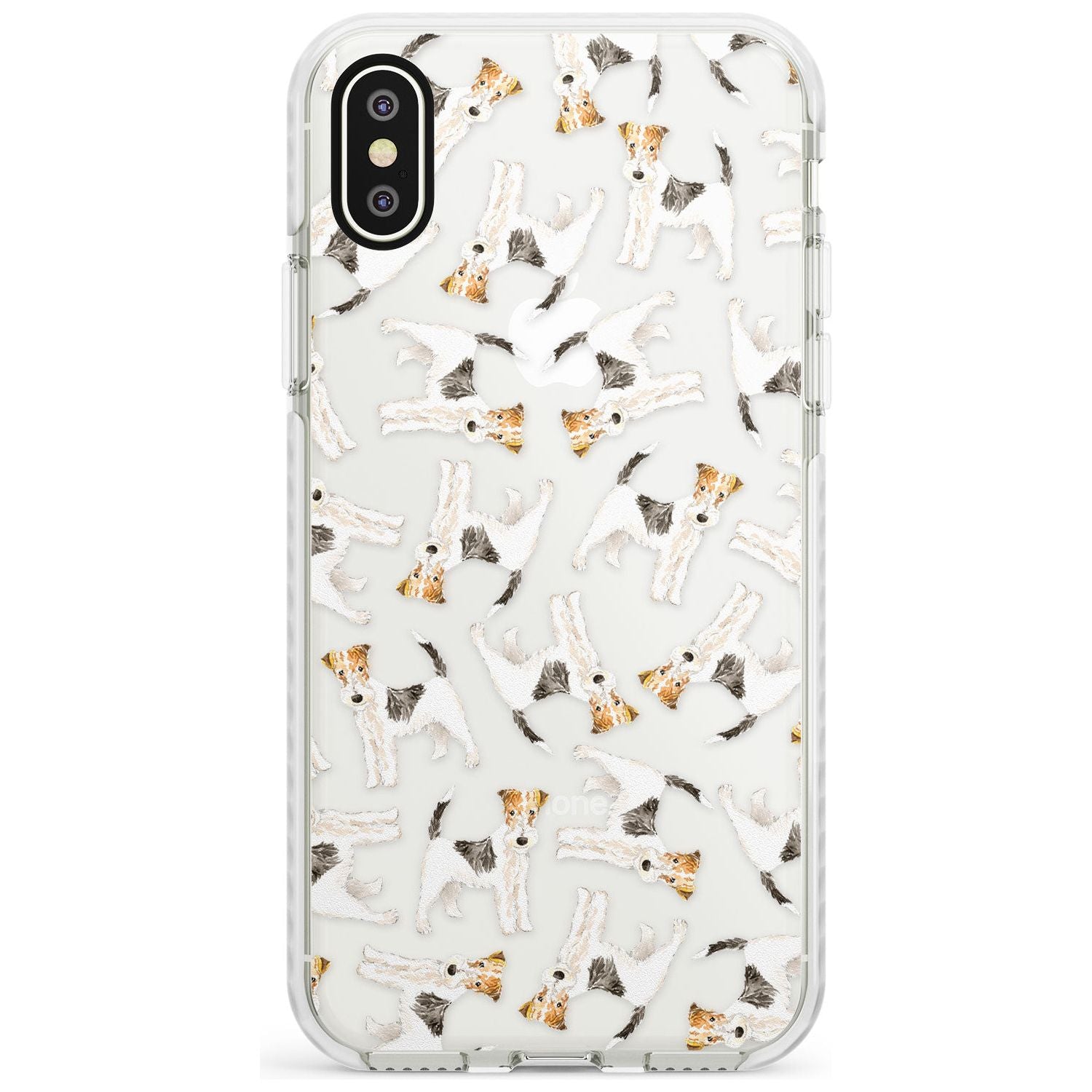 Wire Haired Fox Terrier Watercolour Dog Pattern Impact Phone Case for iPhone X XS Max XR