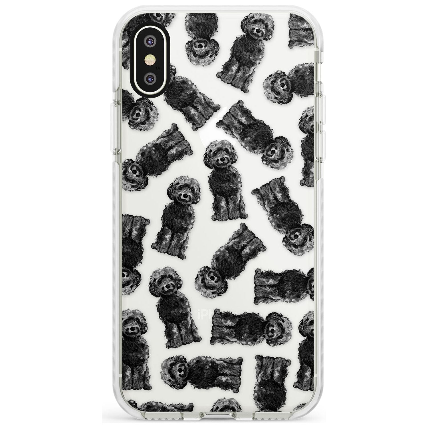 Cockapoo (Black) Watercolour Dog Pattern Impact Phone Case for iPhone X XS Max XR