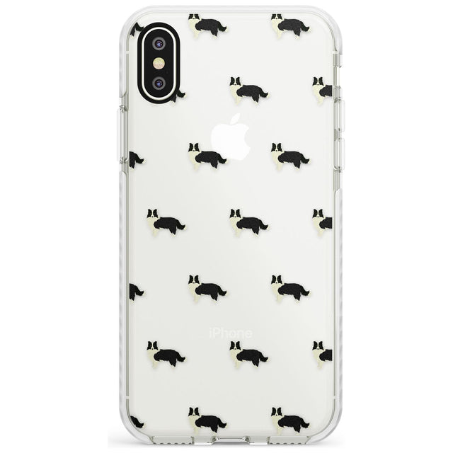 Border Collie Dog Pattern Clear Impact Phone Case for iPhone X XS Max XR