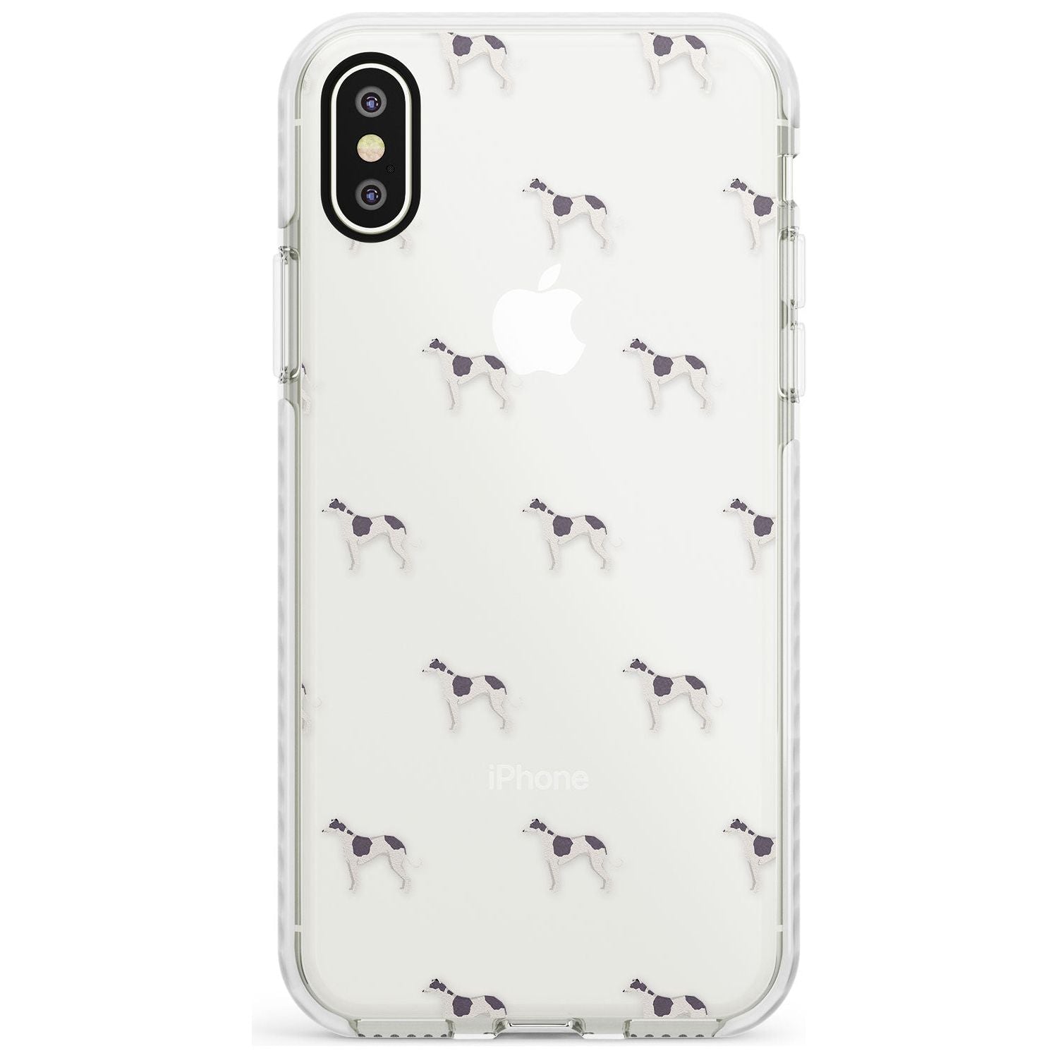 Greyhound Dog Pattern Clear Impact Phone Case for iPhone X XS Max XR