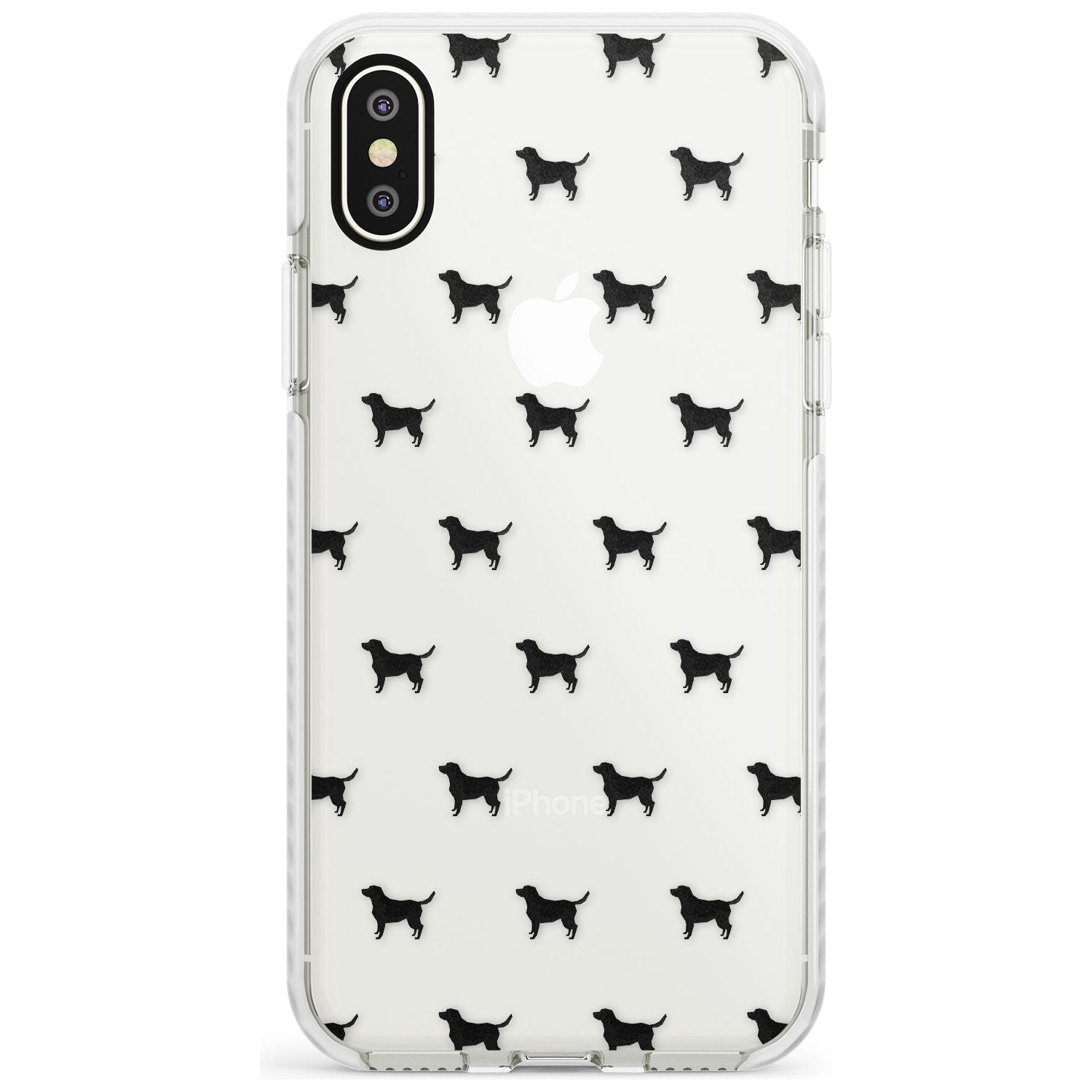 Black Labrador Dog Pattern Clear Impact Phone Case for iPhone X XS Max XR
