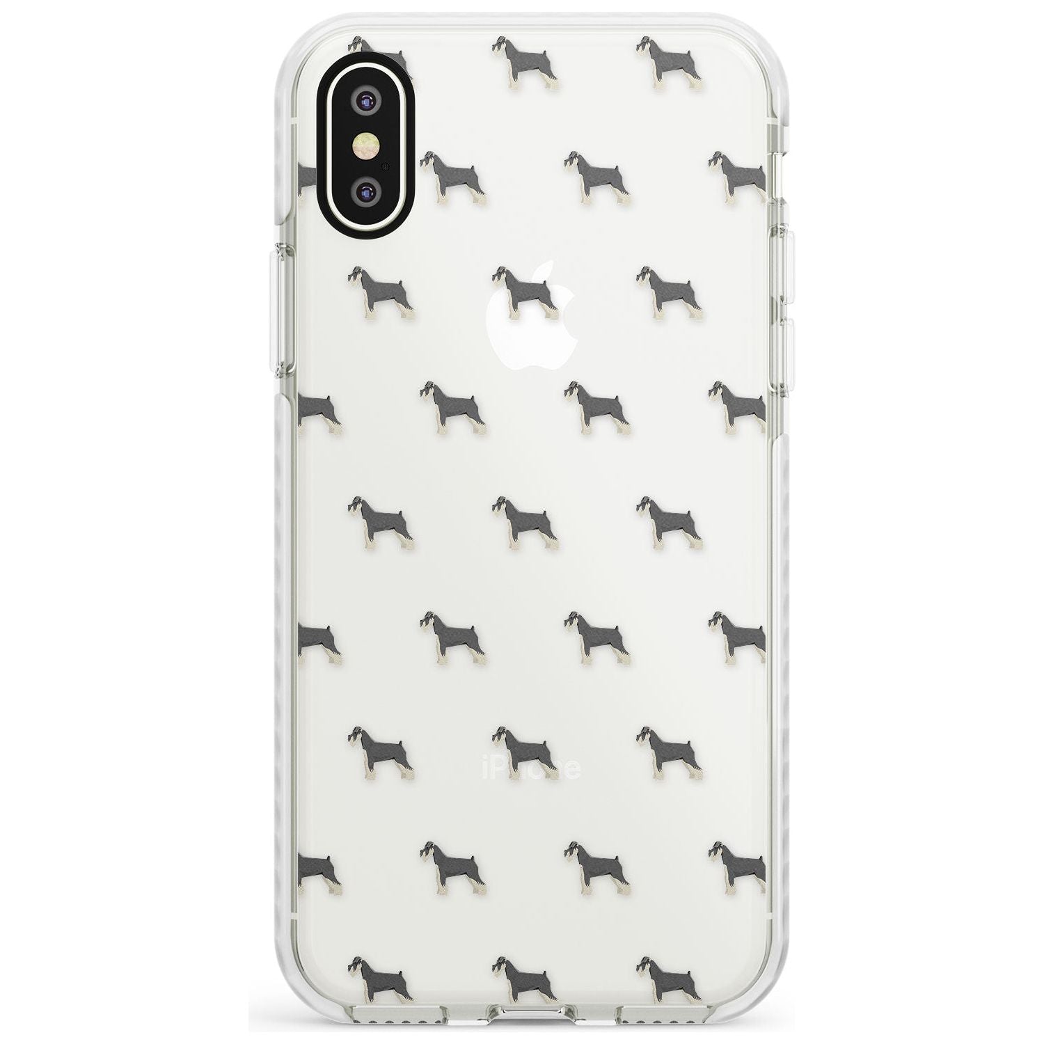 Schnauzer Dog Pattern Clear Impact Phone Case for iPhone X XS Max XR
