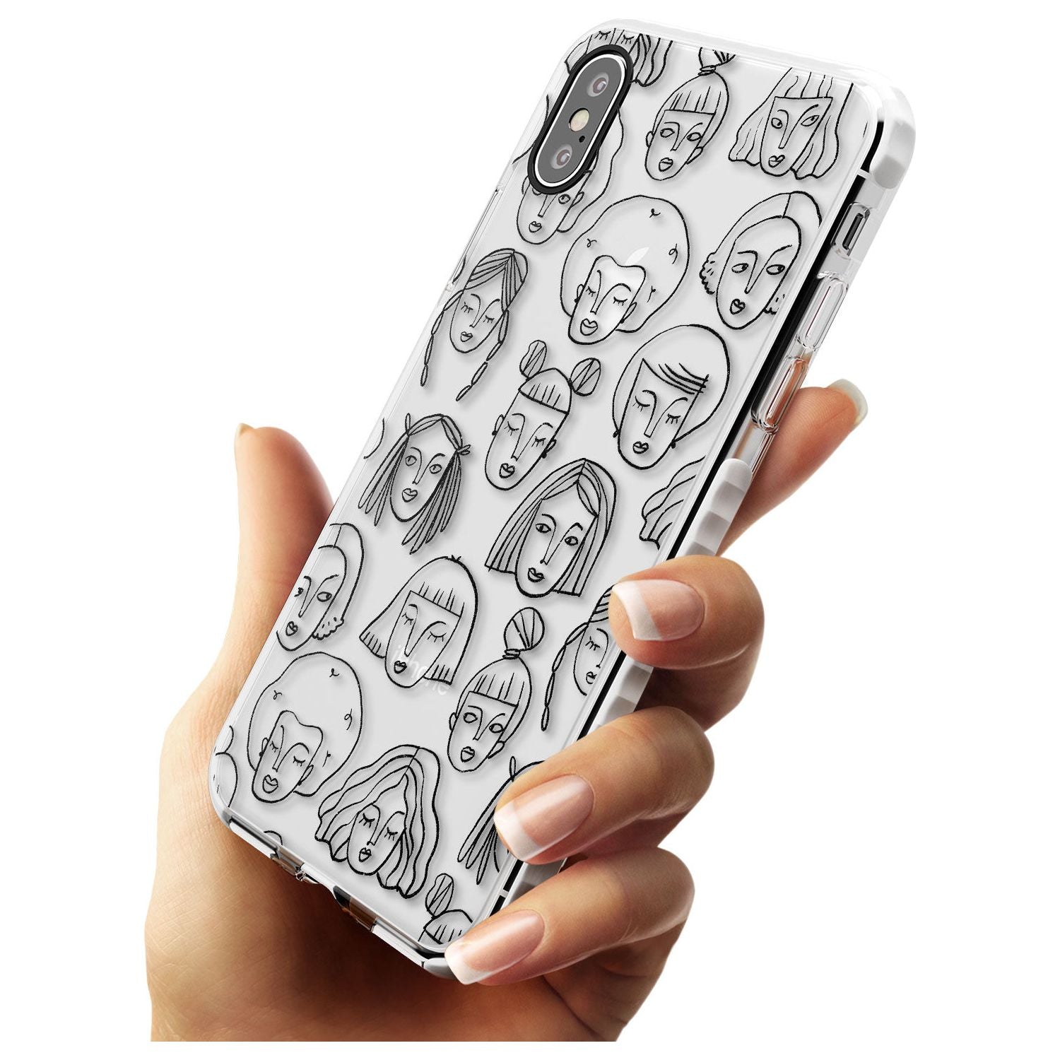 Girl Portrait Doodles Impact Phone Case for iPhone X XS Max XR