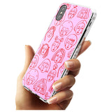 Girl Portrait Doodles in Pink & Red Impact Phone Case for iPhone X XS Max XR