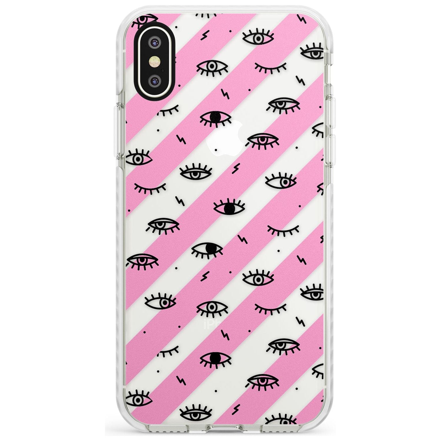 Pink Stripe Eyes iPhone Case  Impact Case Phone Case - Case Warehouse