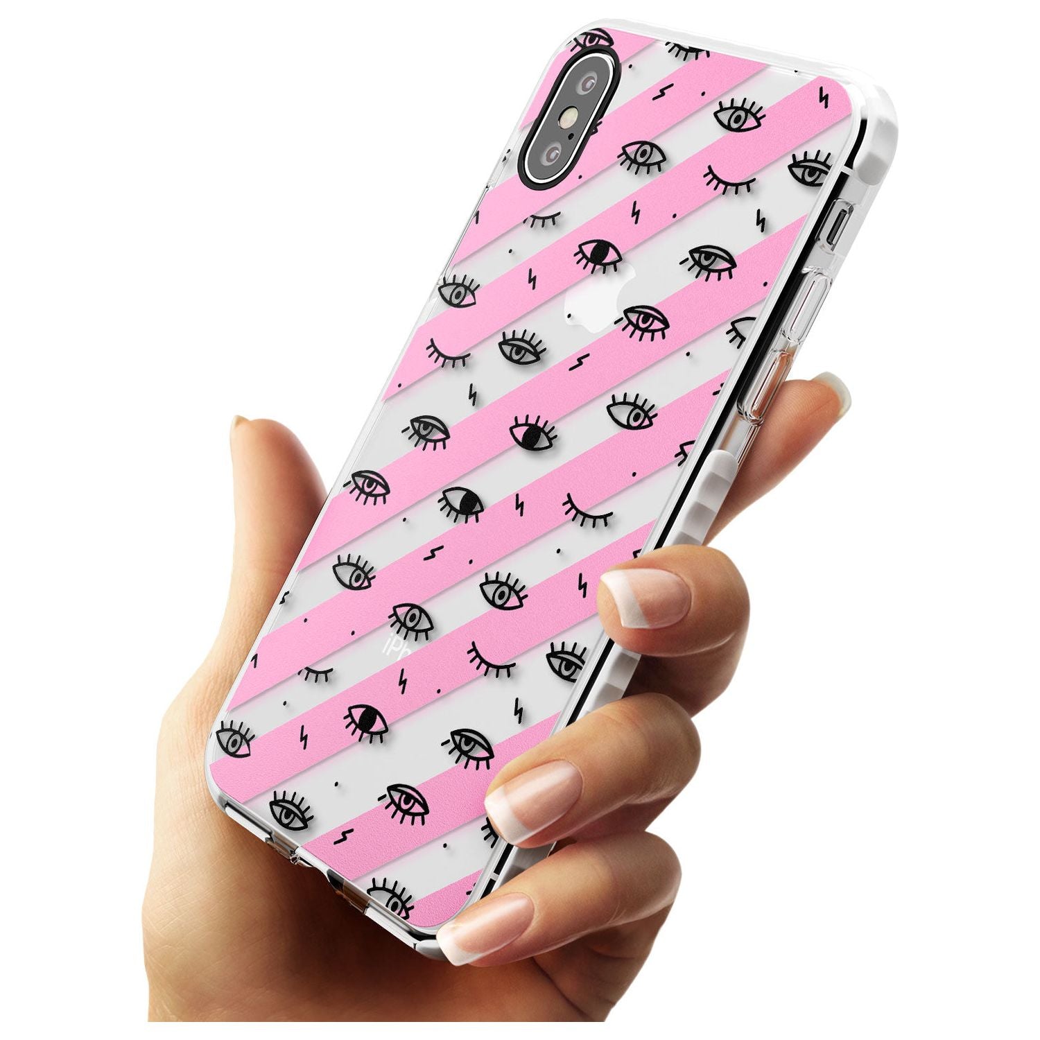 Pink Stripe Eyes iPhone Case   Phone Case - Case Warehouse