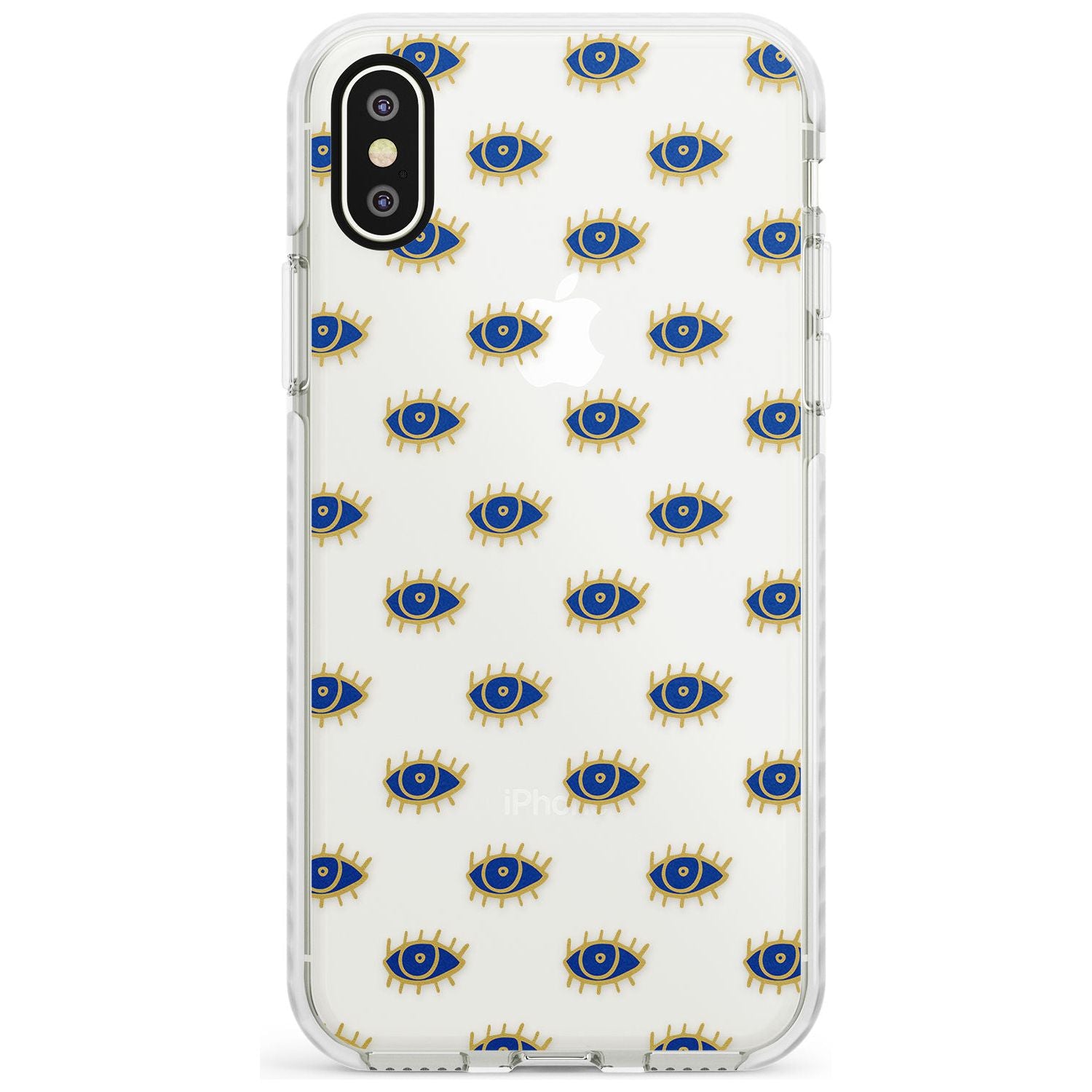 Gold Eyes (Clear) Psychedelic Eyes Pattern Impact Phone Case for iPhone X XS Max XR