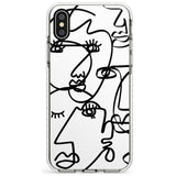 Continuous Line Faces: Black on White Slim TPU Phone Case Warehouse X XS Max XR