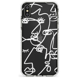 Continuous Line Faces: White on Clear Slim TPU Phone Case Warehouse X XS Max XR