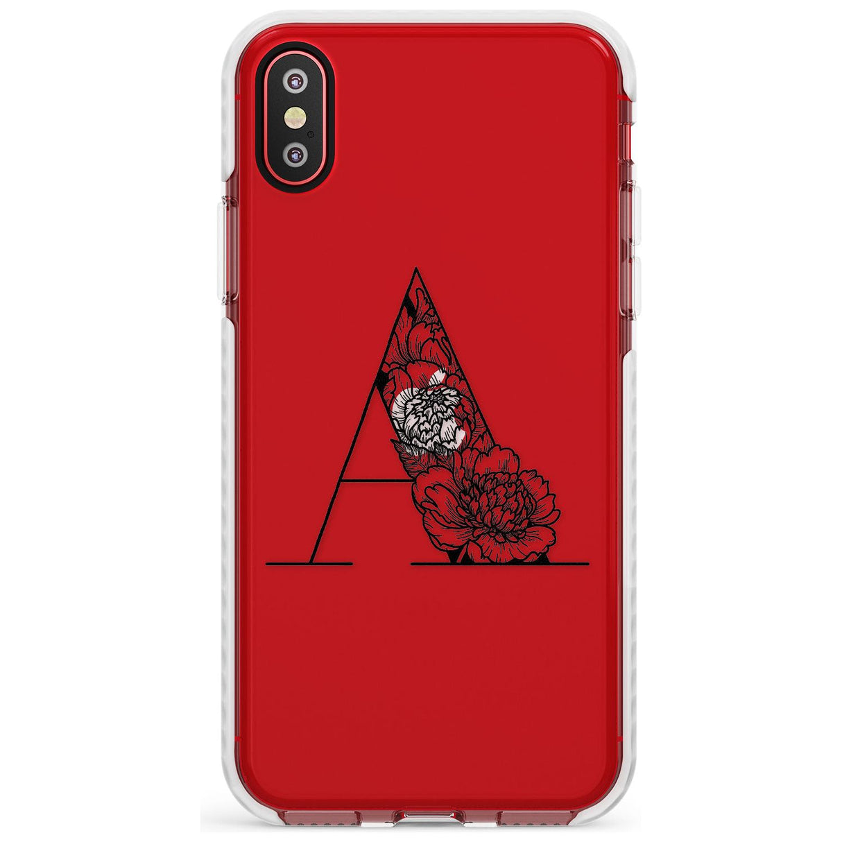 Floral Monogram Letter Slim TPU Phone Case Warehouse X XS Max XR