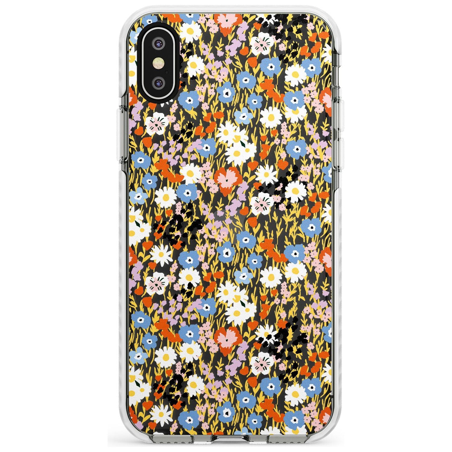 Busy Floral Mix: Transparent Slim TPU Phone Case Warehouse X XS Max XR