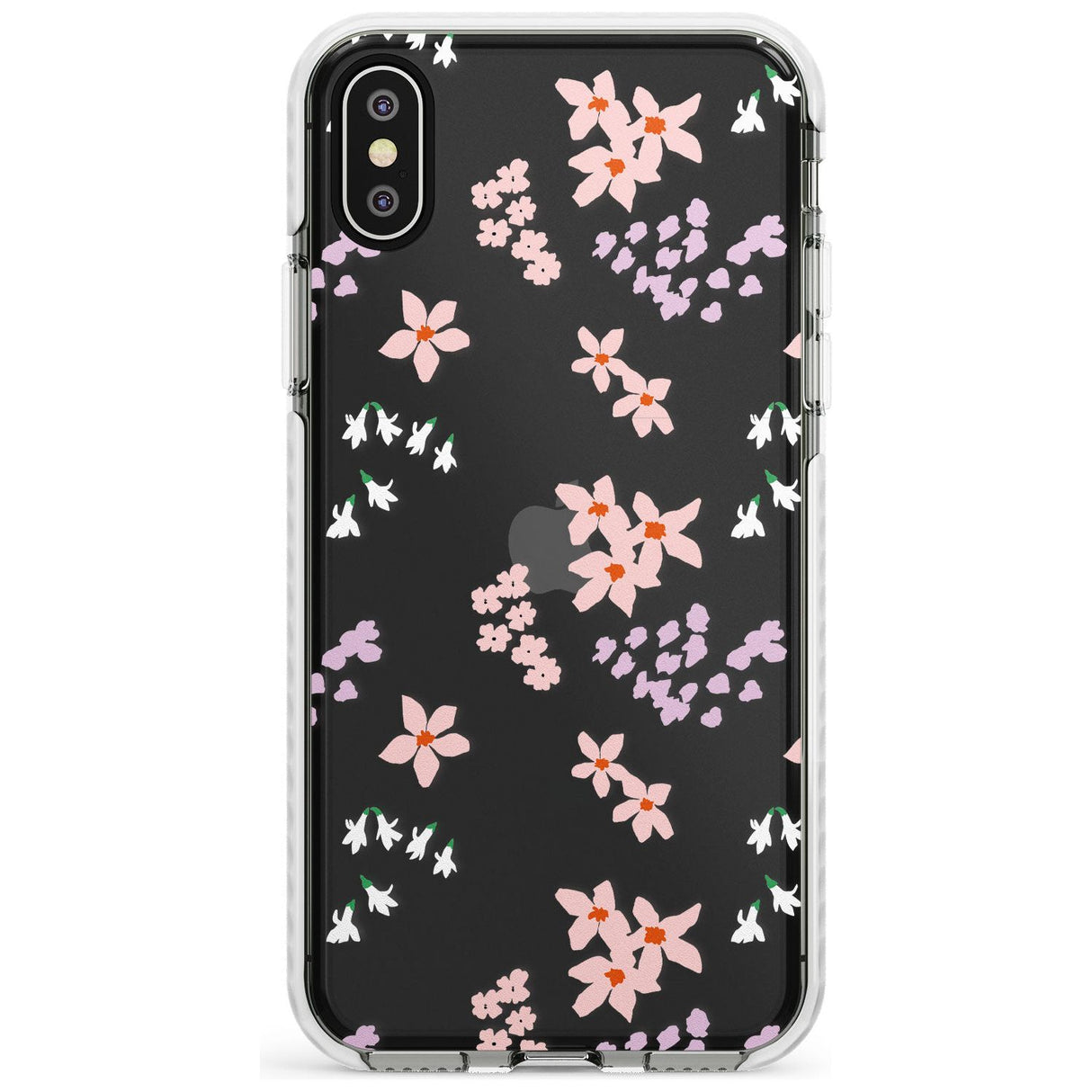 Pink & Purple Flower Mix: Clear Slim TPU Phone Case Warehouse X XS Max XR