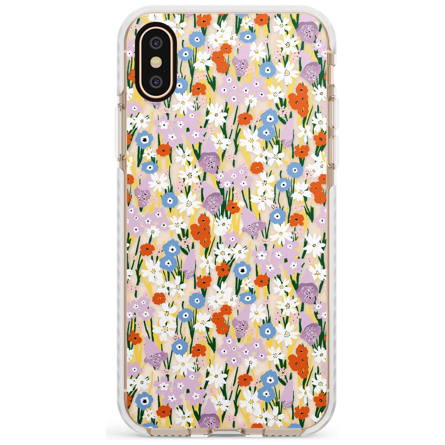 Energetic Floral Mix: Transparent Slim TPU Phone Case Warehouse X XS Max XR