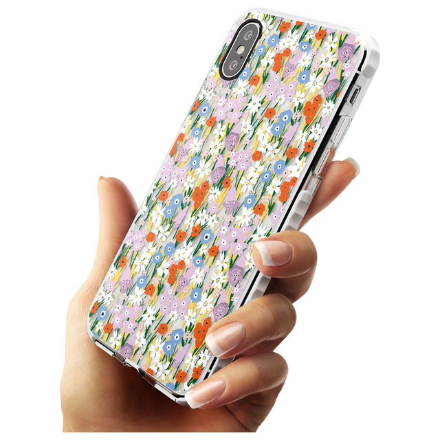 Energetic Floral Mix: Transparent Slim TPU Phone Case Warehouse X XS Max XR
