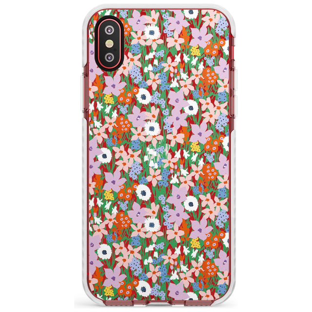 Jazzy Floral Mix: Transparent Slim TPU Phone Case Warehouse X XS Max XR