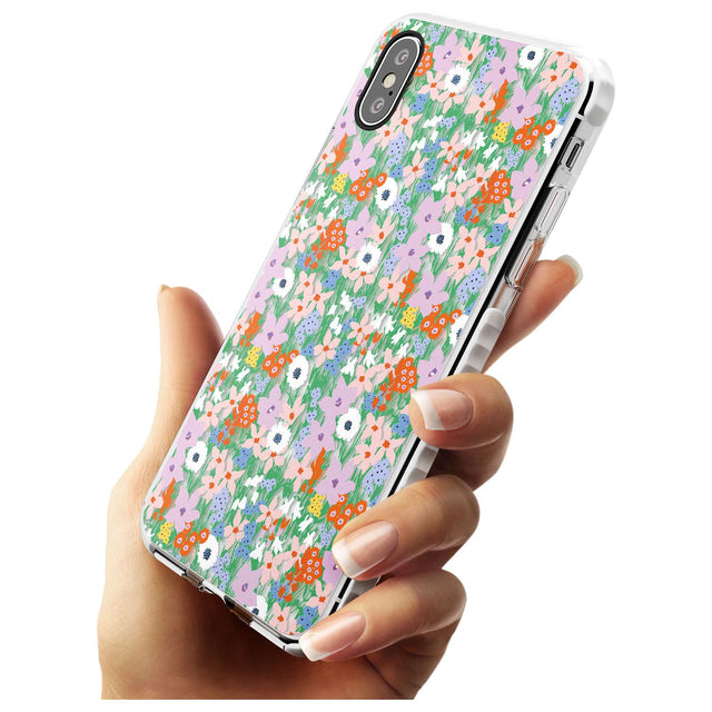 Jazzy Floral Mix: Transparent Slim TPU Phone Case Warehouse X XS Max XR
