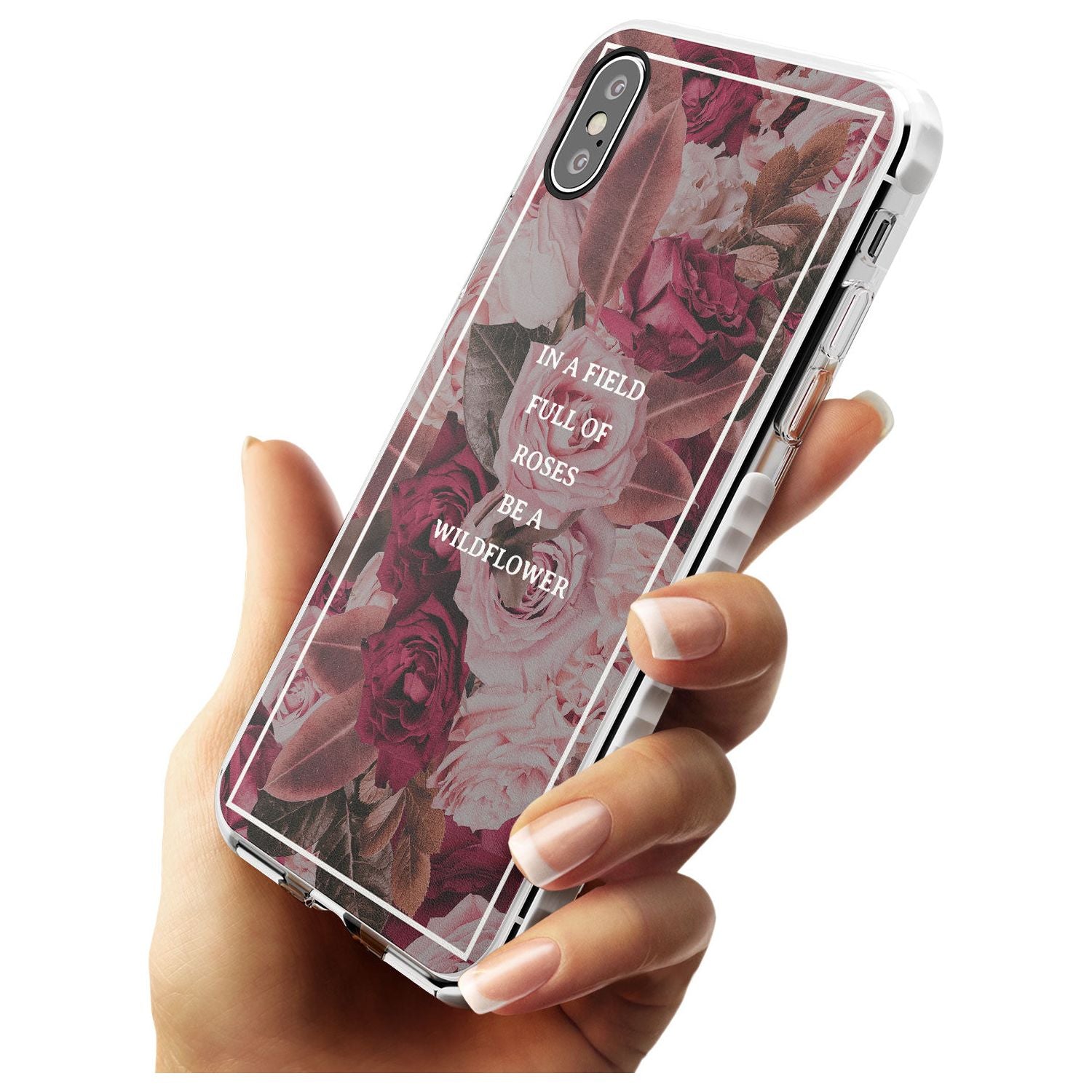 Be a Wildflower Floral Quote Impact Phone Case for iPhone X XS Max XR