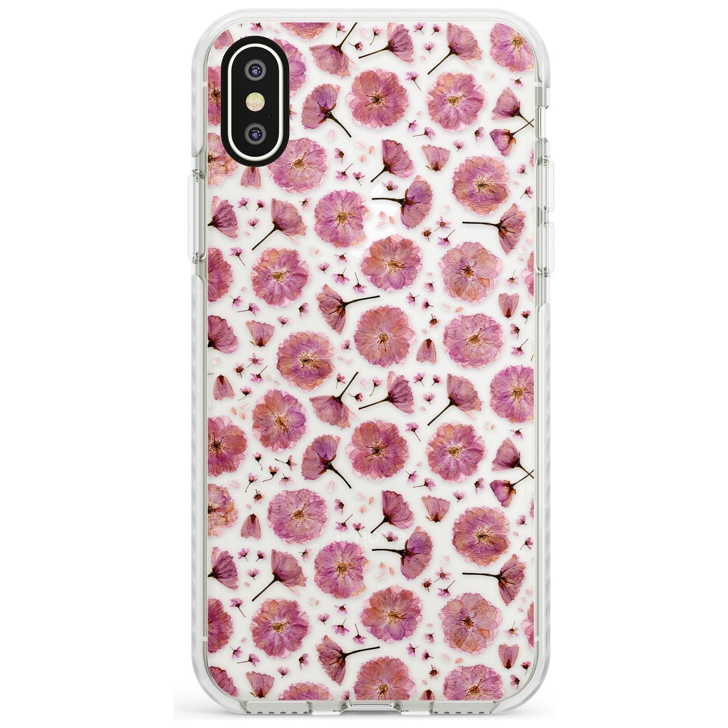 Pink Flowers & Blossoms Transparent Design Impact Phone Case for iPhone X XS Max XR