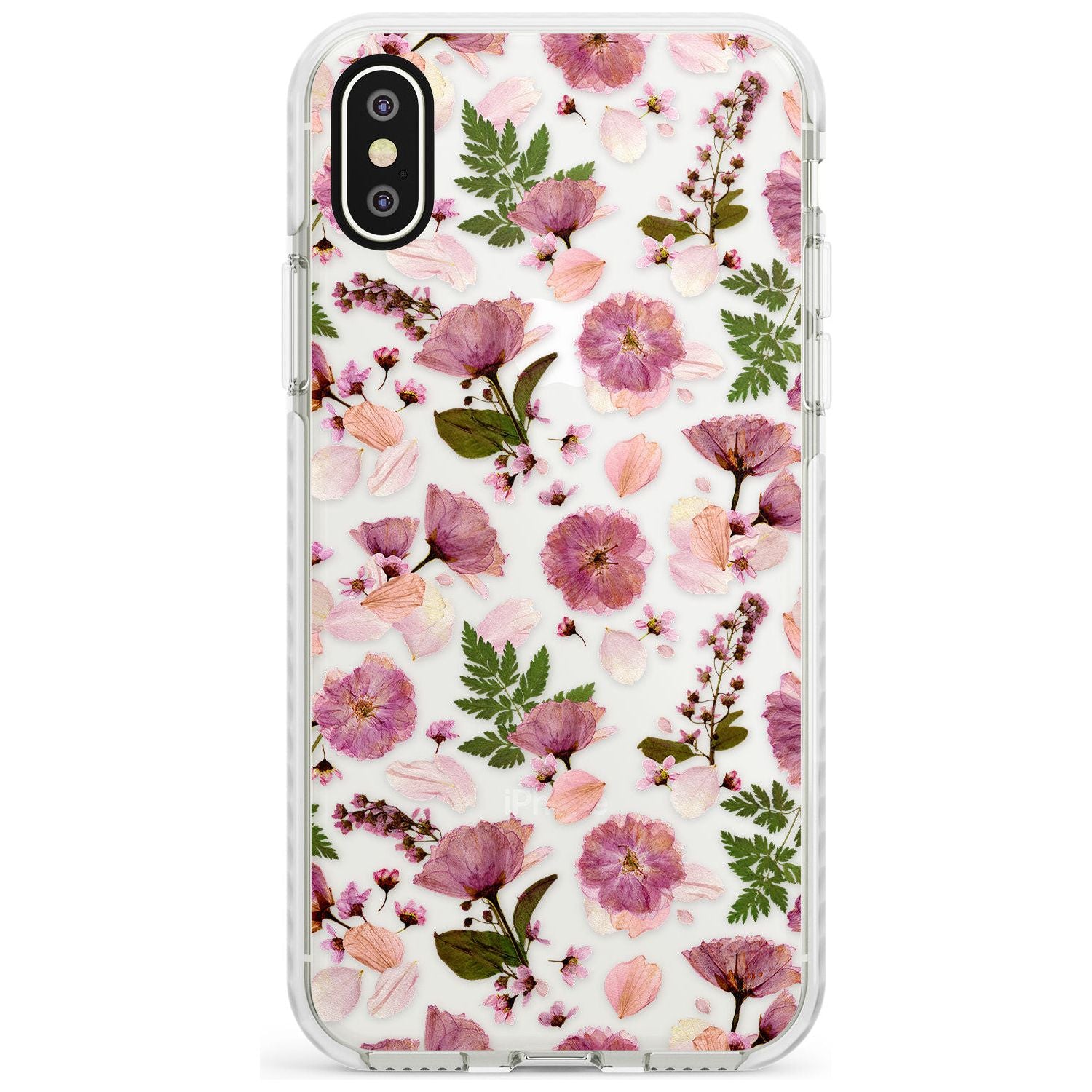 Floral Menagerie Transparent Design Impact Phone Case for iPhone X XS Max XR