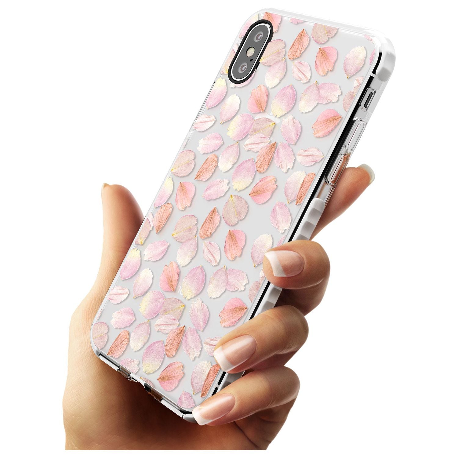Pink Petals Transparent Design Impact Phone Case for iPhone X XS Max XR
