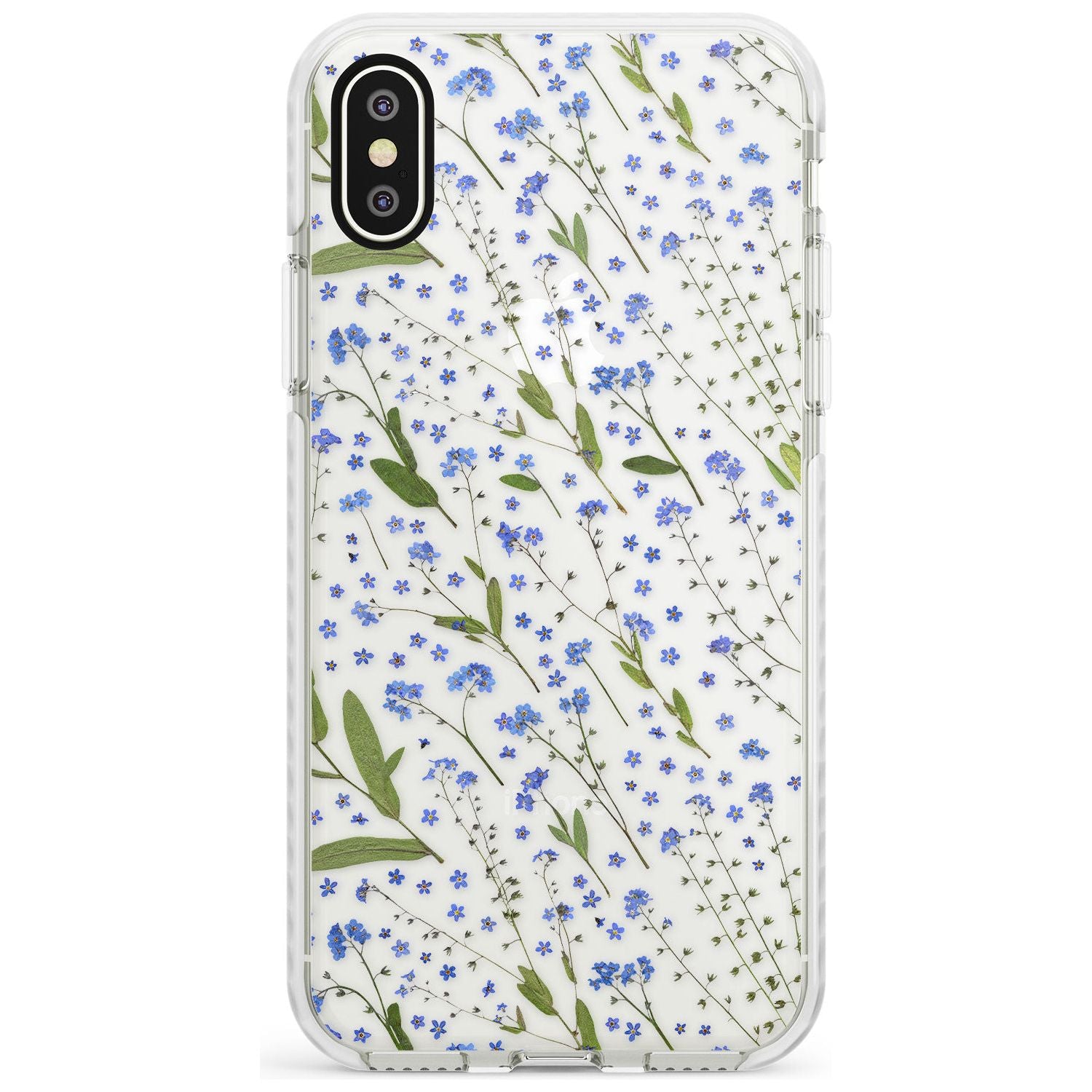 Blue Wild Flower Design Impact Phone Case for iPhone X XS Max XR