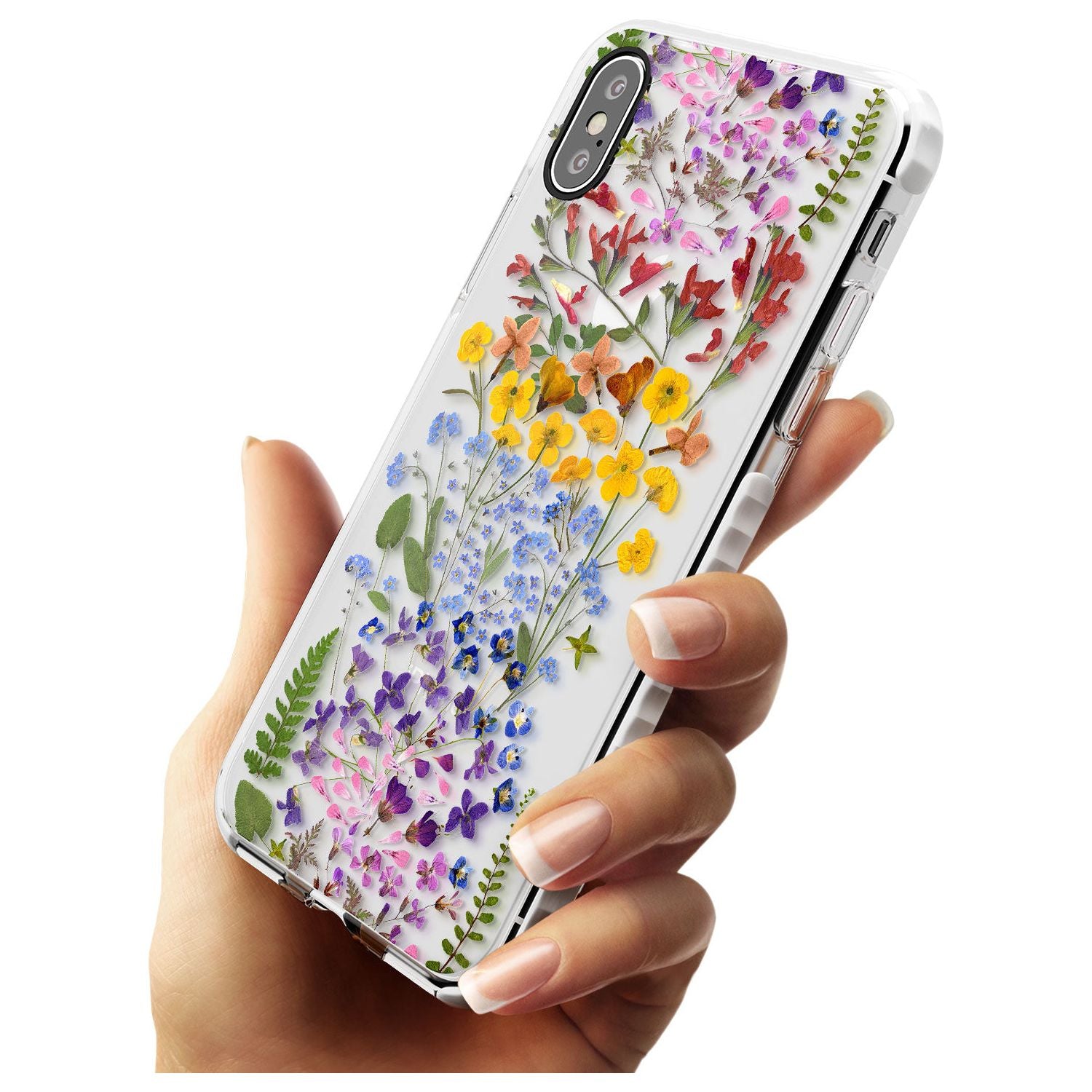 Wild Flower Stripe Design Impact Phone Case for iPhone X XS Max XR