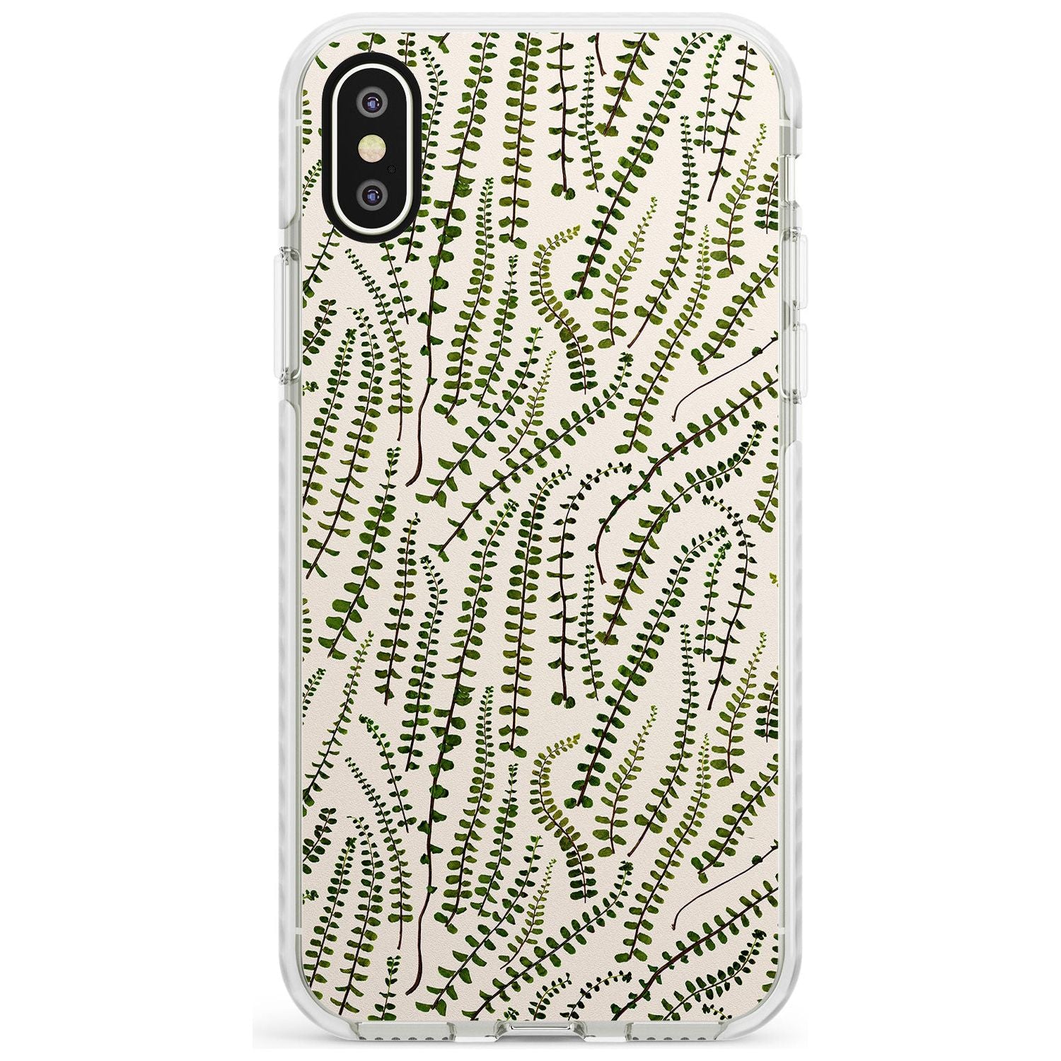 Fern Leaf Pattern Design - Cream Impact Phone Case for iPhone X XS Max XR