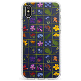 Wildflower Grid Boxes Pattern - Navy Impact Phone Case for iPhone X XS Max XR