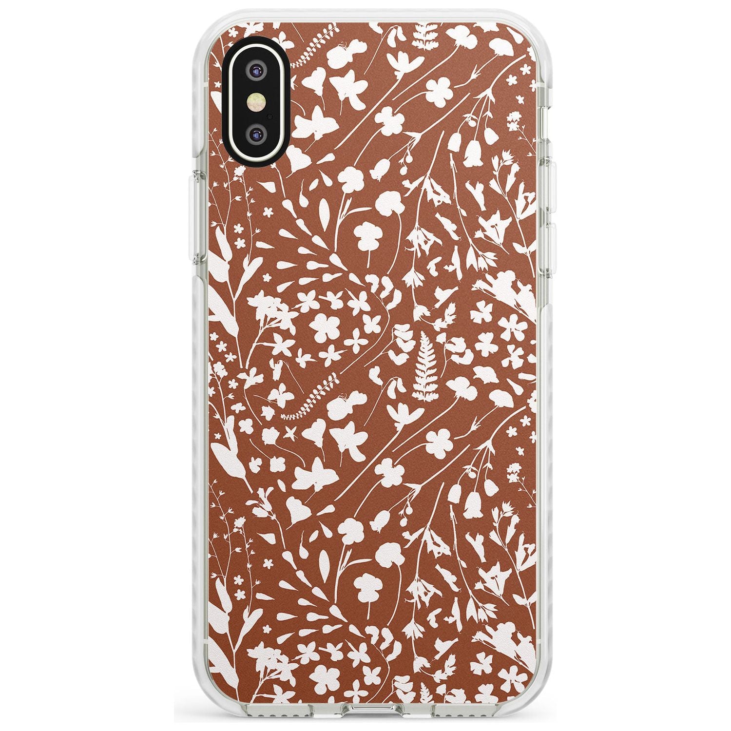 Wildflower Cluster on Terracotta Impact Phone Case for iPhone X XS Max XR