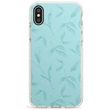 Blue Leaves Vintage Botanical Impact Phone Case for iPhone X XS Max XR