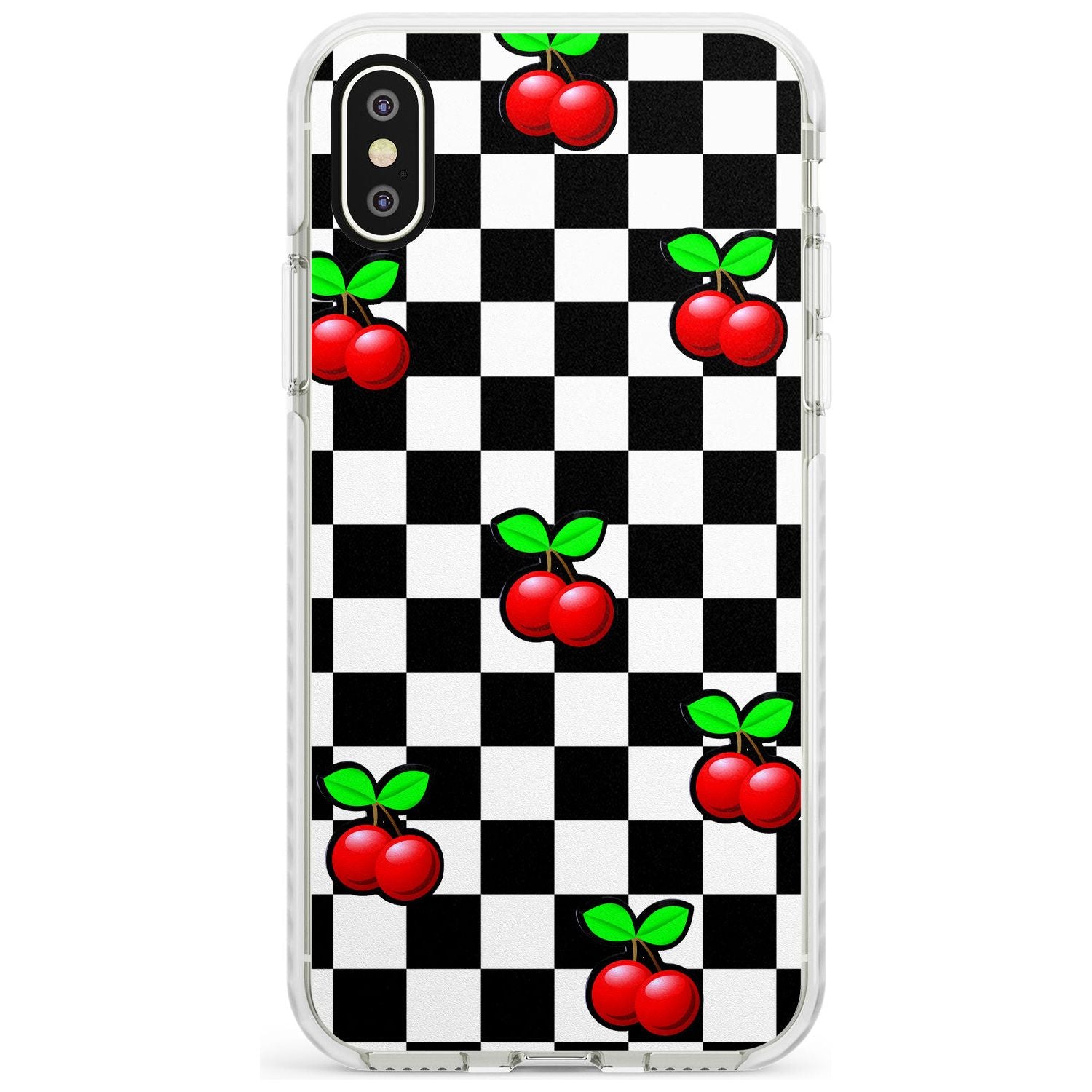 Checkered Cherry Impact Phone Case for iPhone X XS Max XR