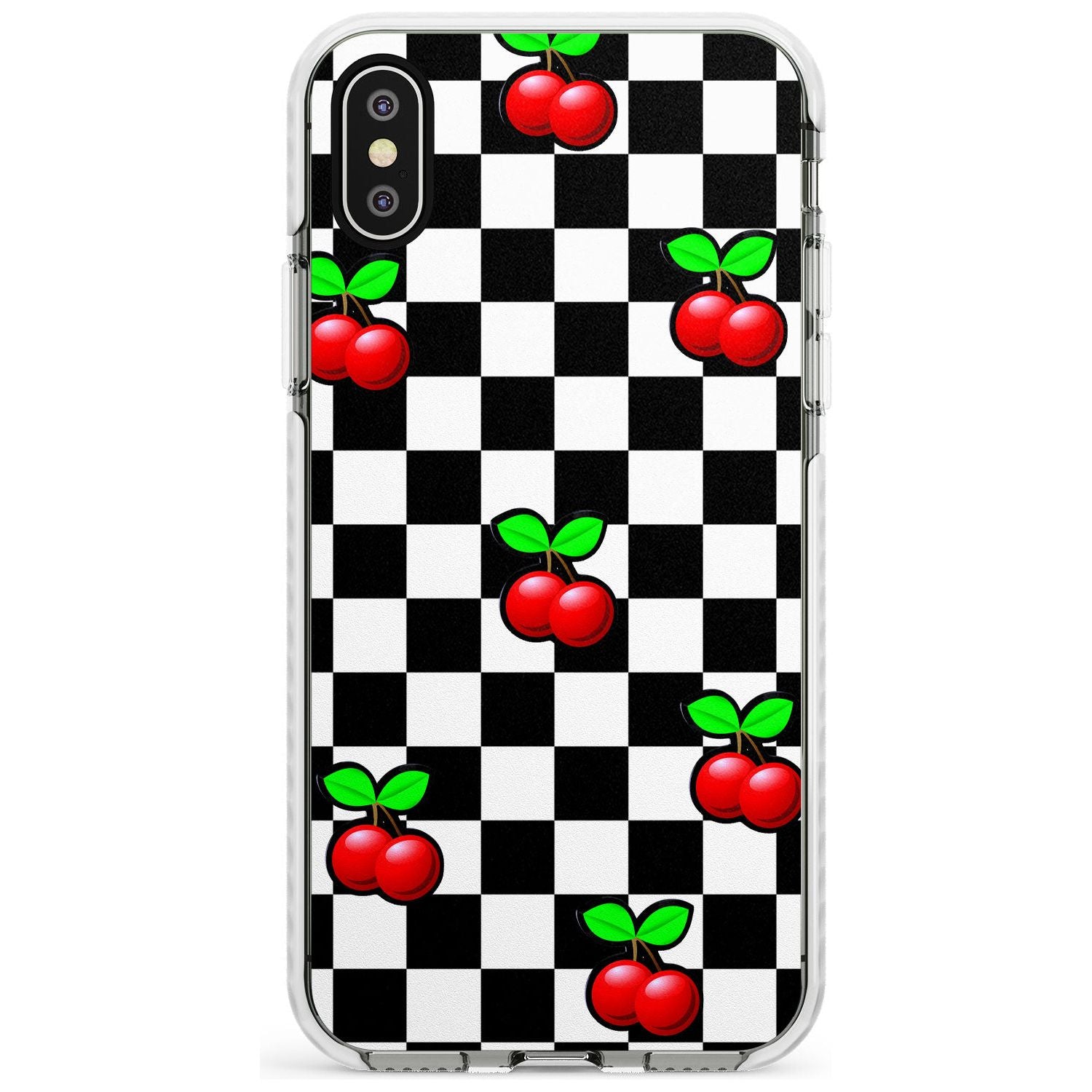 Checkered Cherry Impact Phone Case for iPhone X XS Max XR
