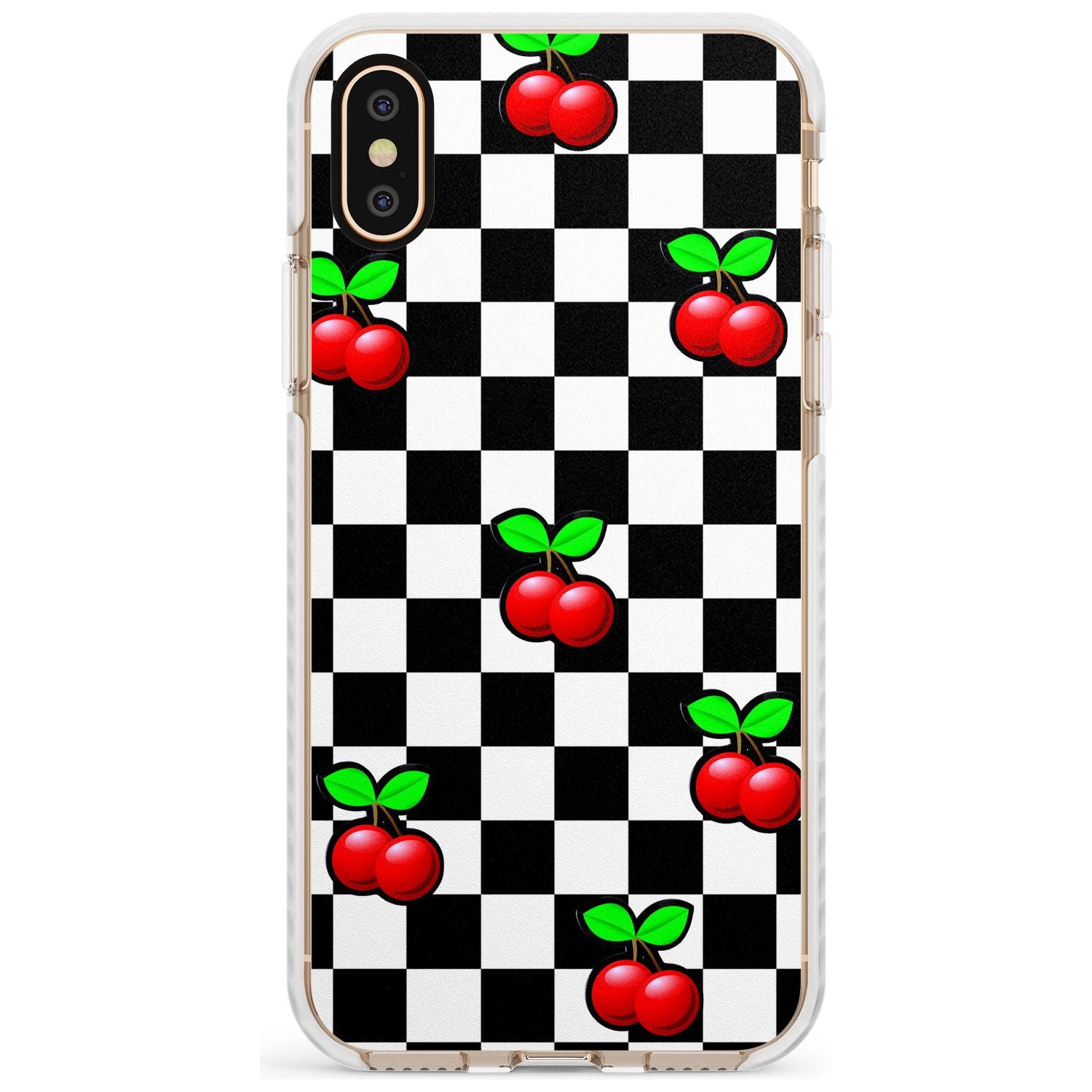 Checkered Cherry Impact Phone Case for iPhone X XS Max XR