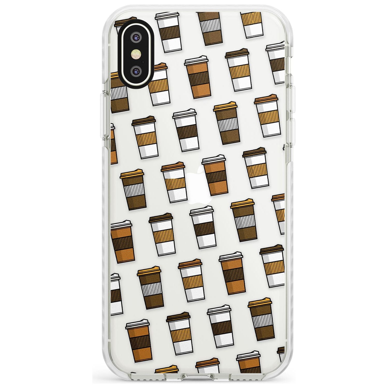 Coffee Cup Pattern Impact Phone Case for iPhone X XS Max XR