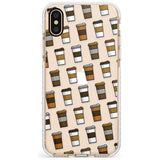 Coffee Cup Pattern Impact Phone Case for iPhone X XS Max XR