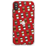 Coffee Cup Pattern Impact Phone Case for iPhone X XS Max XR