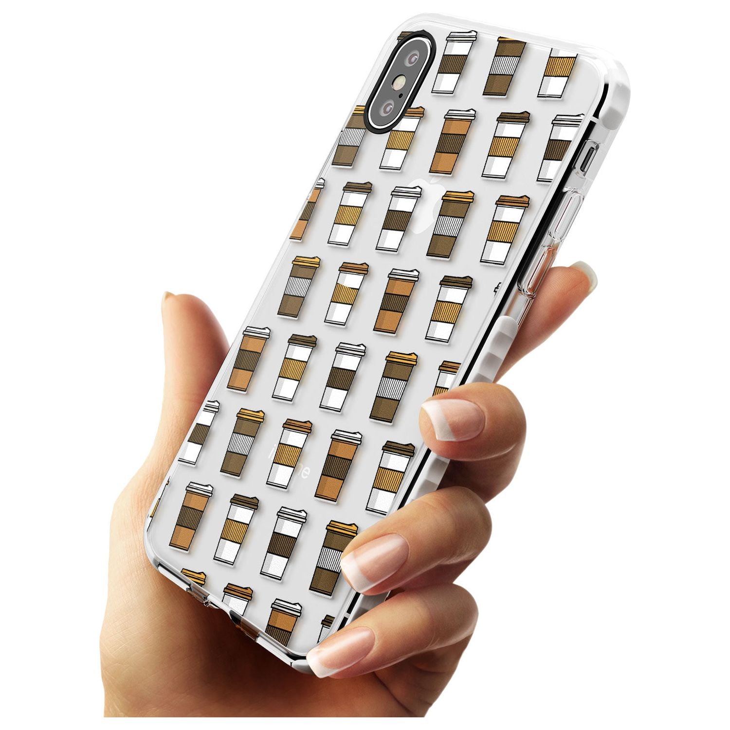 Coffee Cup Pattern Impact Phone Case for iPhone X XS Max XR