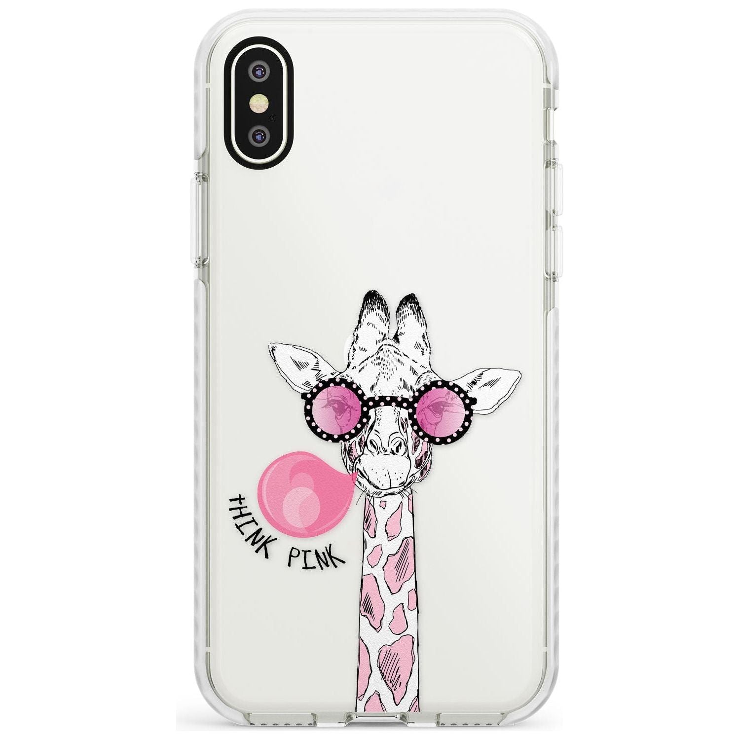 Think Pink Giraffe Impact Phone Case for iPhone X XS Max XR