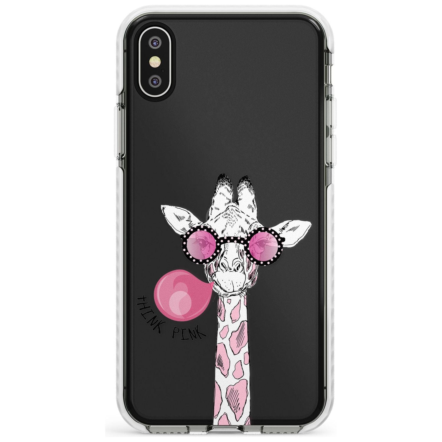 Think Pink Giraffe Impact Phone Case for iPhone X XS Max XR