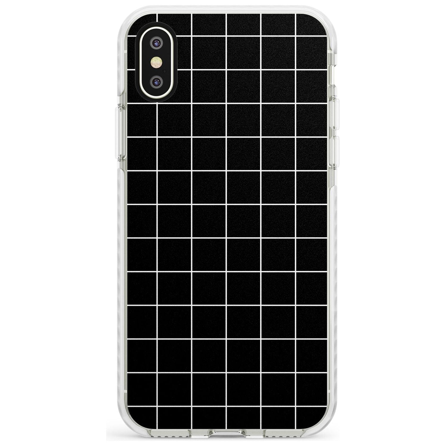 Simplistic Large Grid Pattern Black Impact Phone Case for iPhone X XS Max XR