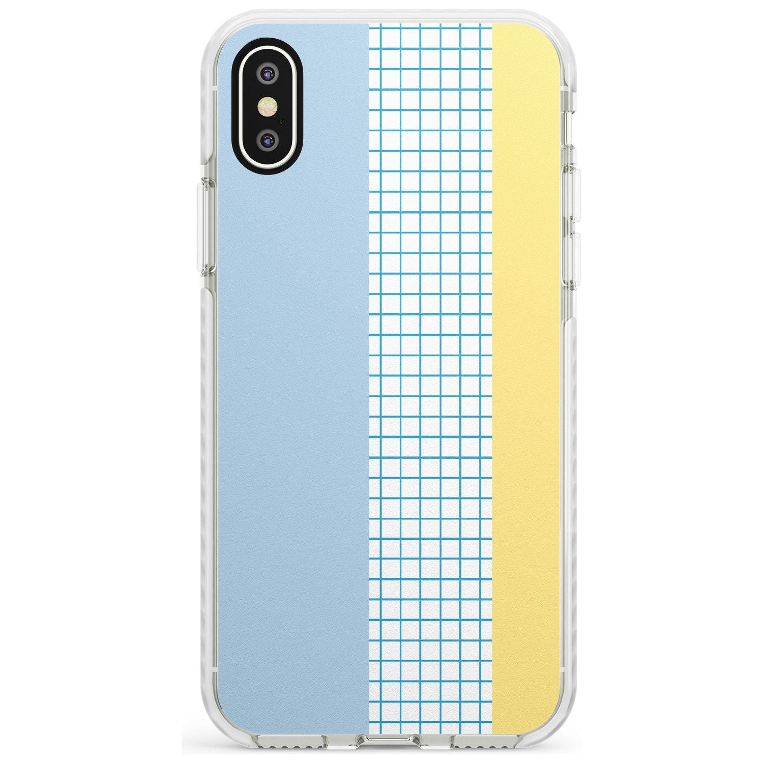 Abstract Grid Blue & Yellow Impact Phone Case for iPhone X XS Max XR