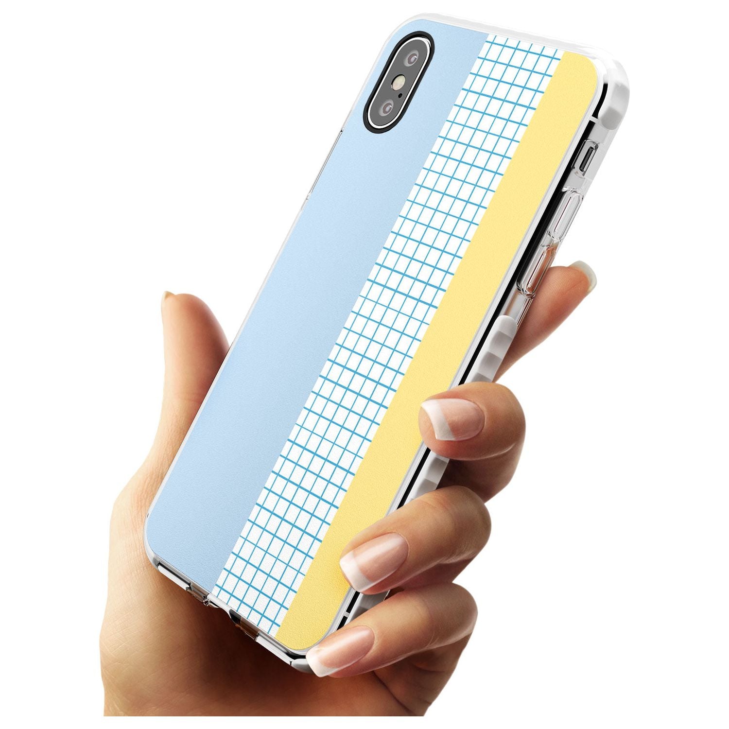 Abstract Grid Blue & Yellow Impact Phone Case for iPhone X XS Max XR