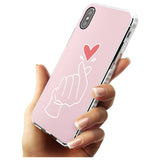 Finger Heart in Pink Slim TPU Phone Case Warehouse X XS Max XR