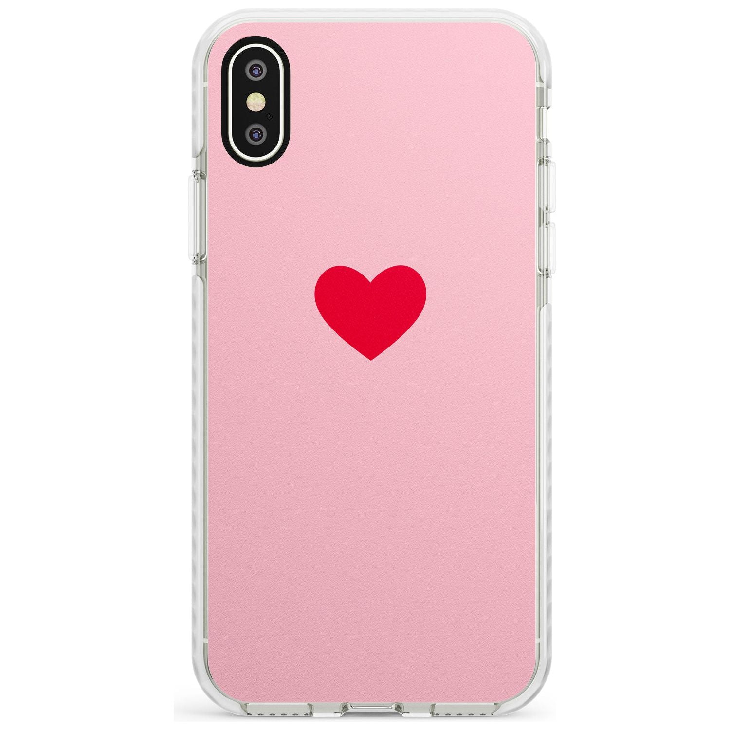 Single Heart Red & Pink Impact Phone Case for iPhone X XS Max XR