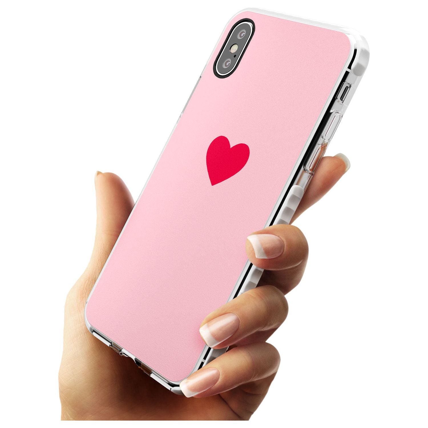 Single Heart Red & Pink Impact Phone Case for iPhone X XS Max XR